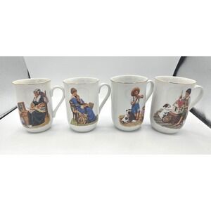 NIB Norman Rockwell Inspired Mug‎ Set